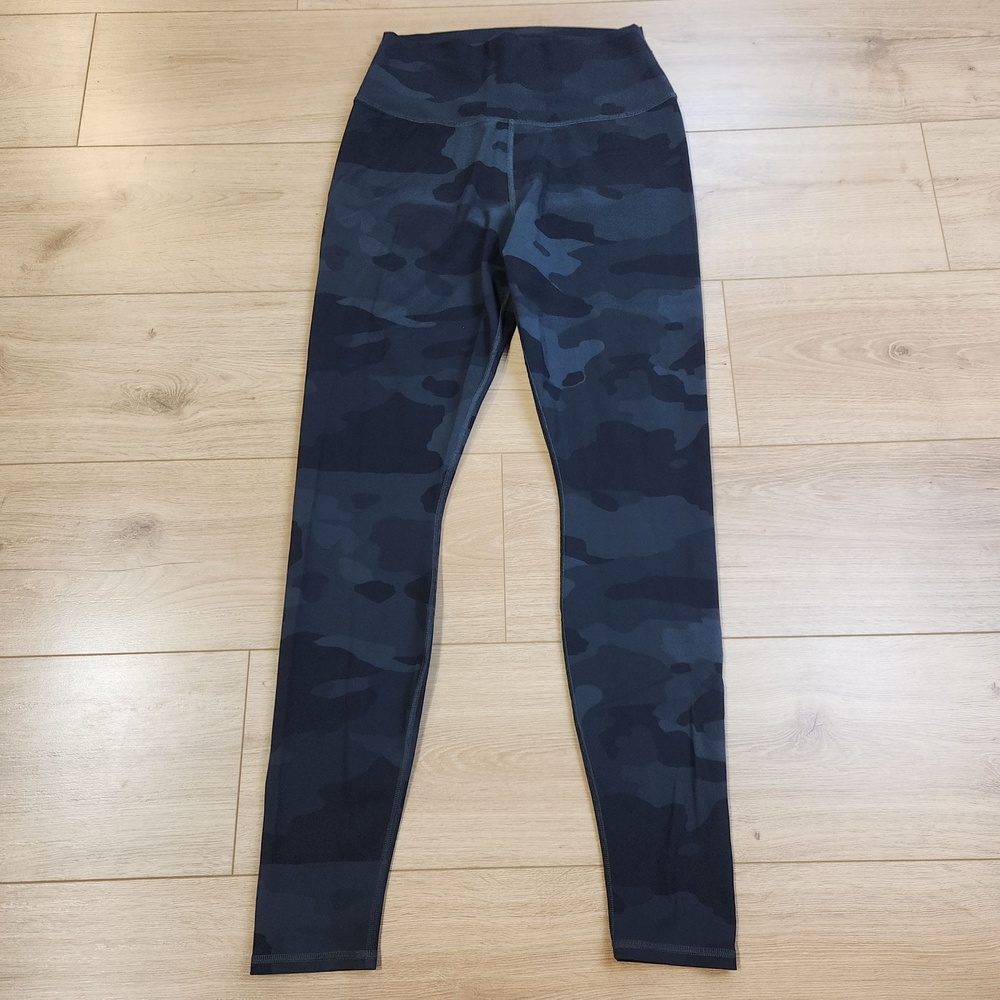 Alo Leggings Womens Large Black Camo High Rise Ankle Yoga Gym Stretch Athletic